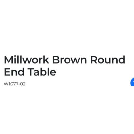 Millwork Brown Round End Table With Metal Base