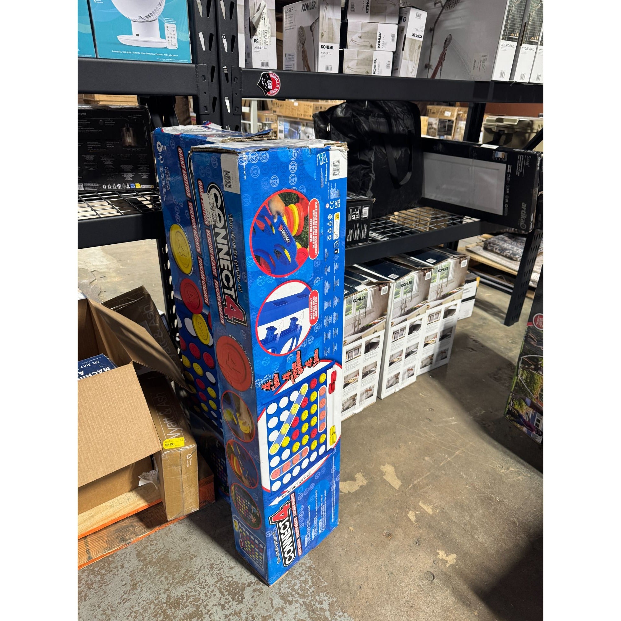 Connect 4 Giant Edition Outdoor Family Game 42-Slot Grid With Red & Yellow Discs