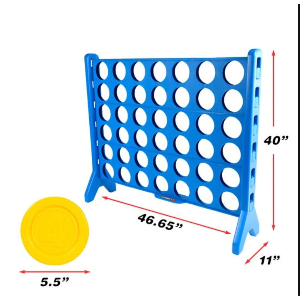 Connect 4 Giant Edition Outdoor Family Game 42-Slot Grid With Red & Yellow Discs
