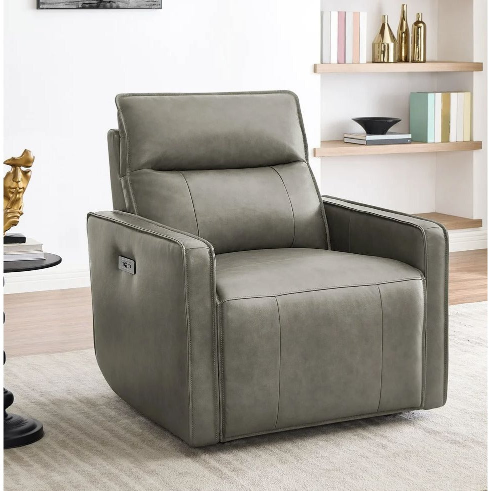 Henredon Keira Leather Zero Gravity Recliner With USB Ports & Power Headrest