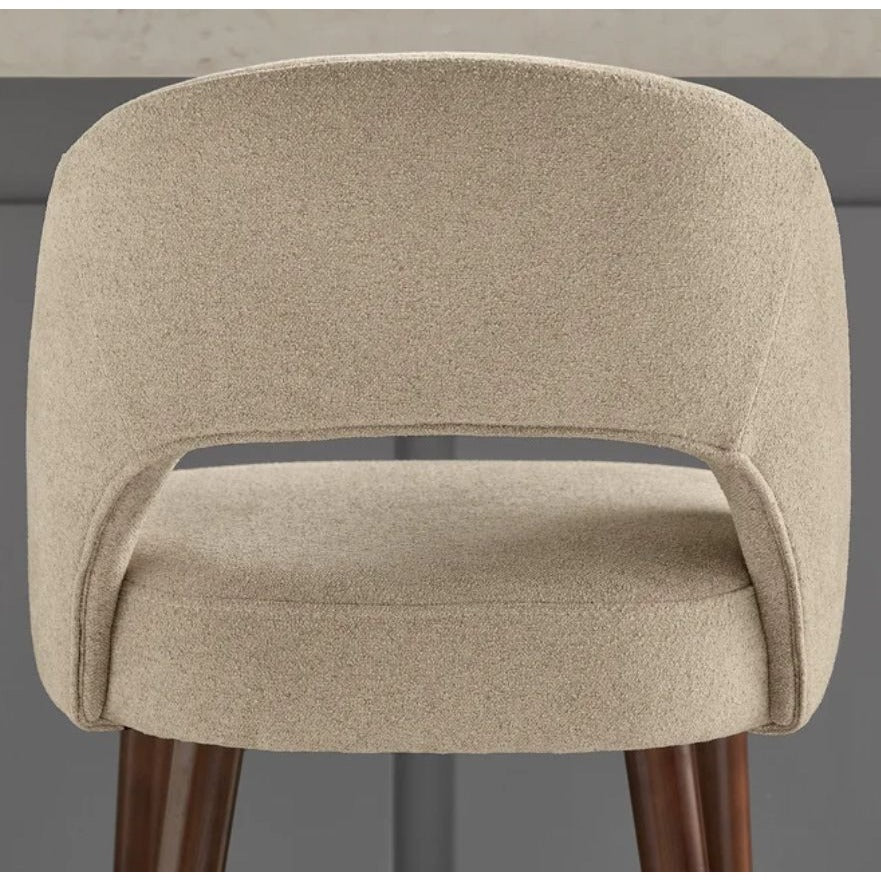 Aiden & Ivy Lilah Two-Pack Fabric Counter Stools Tan Upholstery Walnut Finish Designer-Inspired 37.4" H x 20.4" W Greenguard Certified