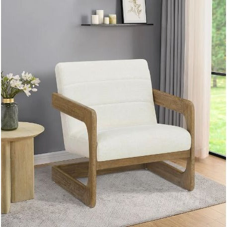 Thomasville Milland Wood Base Fabric Accent Chair With Foam Seat & Channeled Back Design 29.25" H x 25.75" W x 31" D
