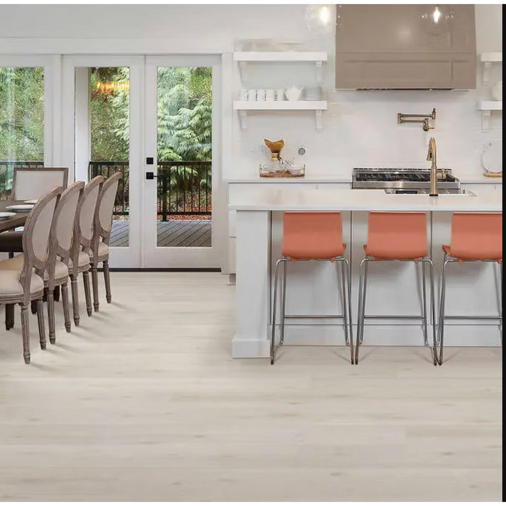 Mohawk Home Laminate Flooring With SplashDefense & CleanProtect 10mm + 2mm Pad AC4 17.18 Sq. Ft./Carton Natural Bevel EIR Emboss