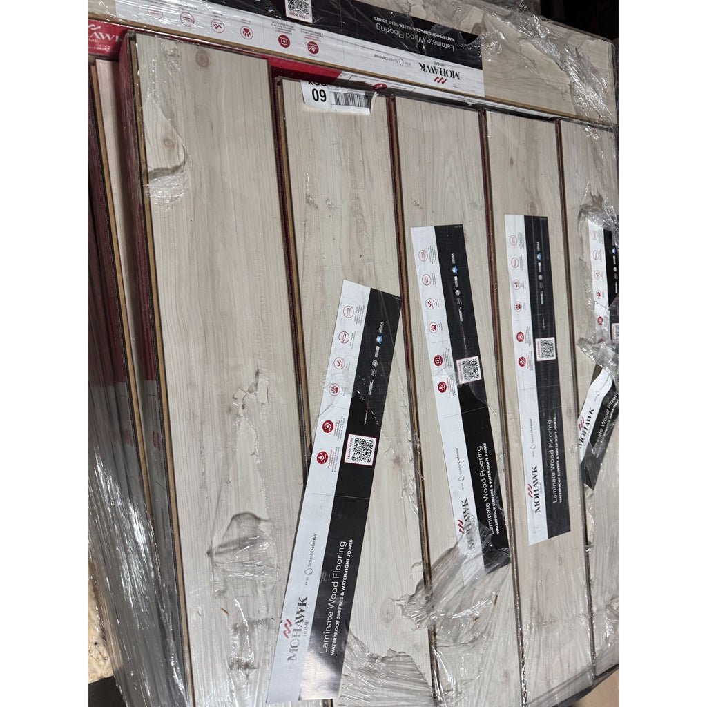 Mohawk Home Laminate Flooring With SplashDefense & CleanProtect 10mm + 2mm Pad AC4 17.18 Sq. Ft./Carton Natural Bevel EIR Emboss