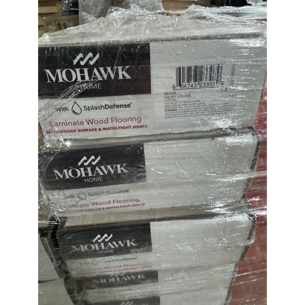 Mohawk Home Laminate Flooring With SplashDefense & CleanProtect 10mm + 2mm Pad AC4 17.18 Sq. Ft./Carton Natural Bevel EIR Emboss