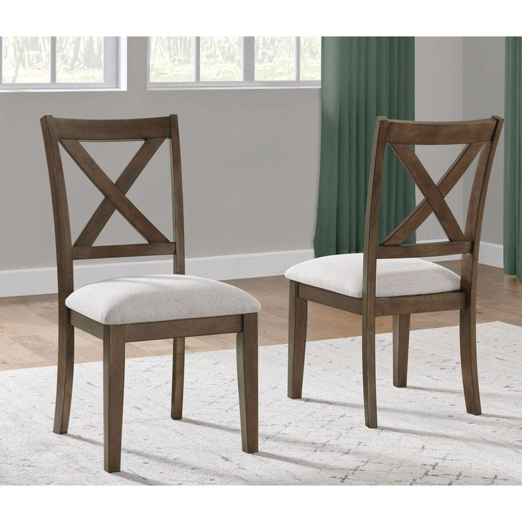 Bayside Furnishings Dining Chair Set 2 Rubberwood Foam New
