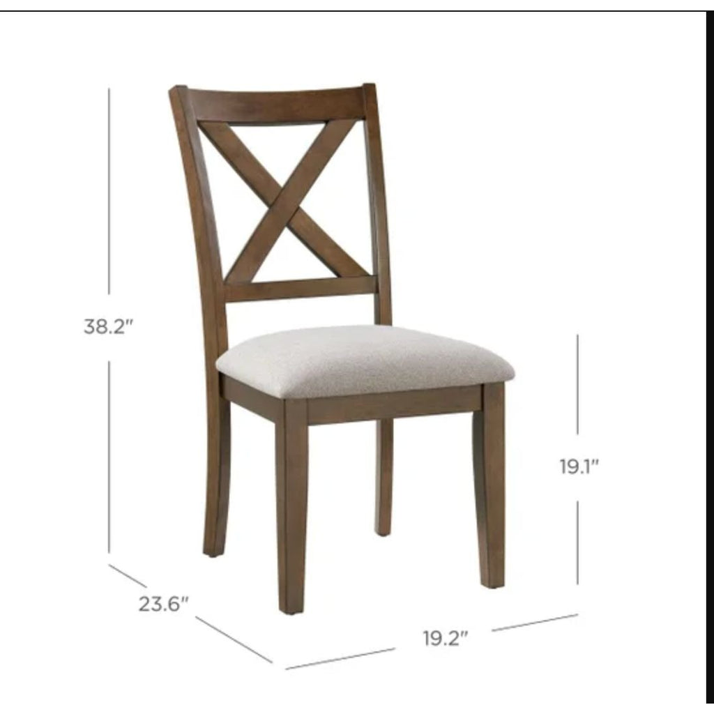 Bayside Furnishings Dining Chair Set 2 Rubberwood Foam New