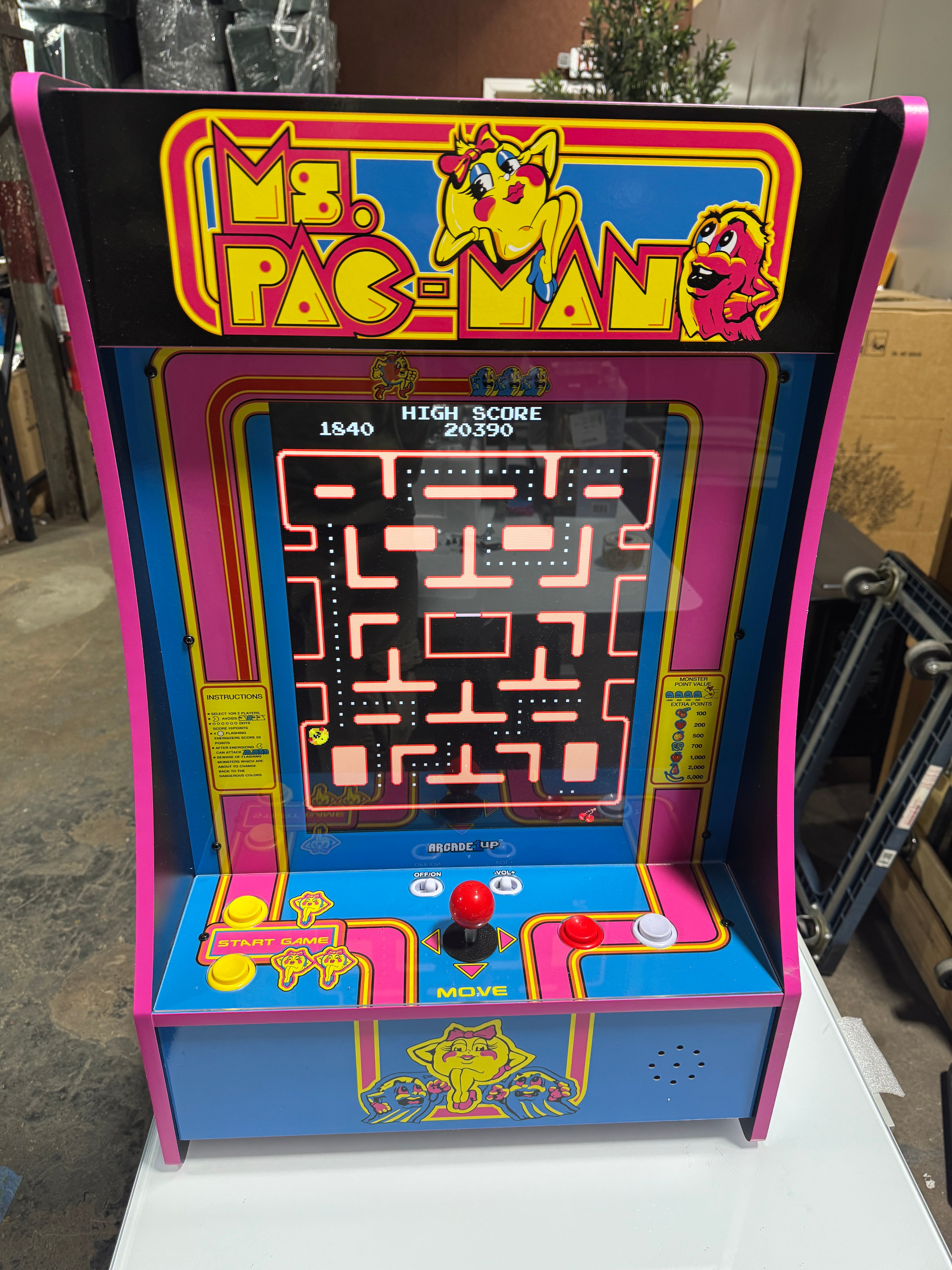 Arcade1Up Ms. PAC-MAN Partycade 12 Games In 1 Retro Arcade Machine