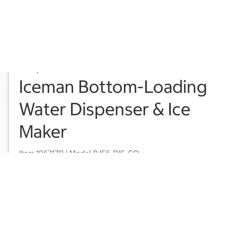 Iceman Bottom-Loading Ice Maker & Water Dispenser New
