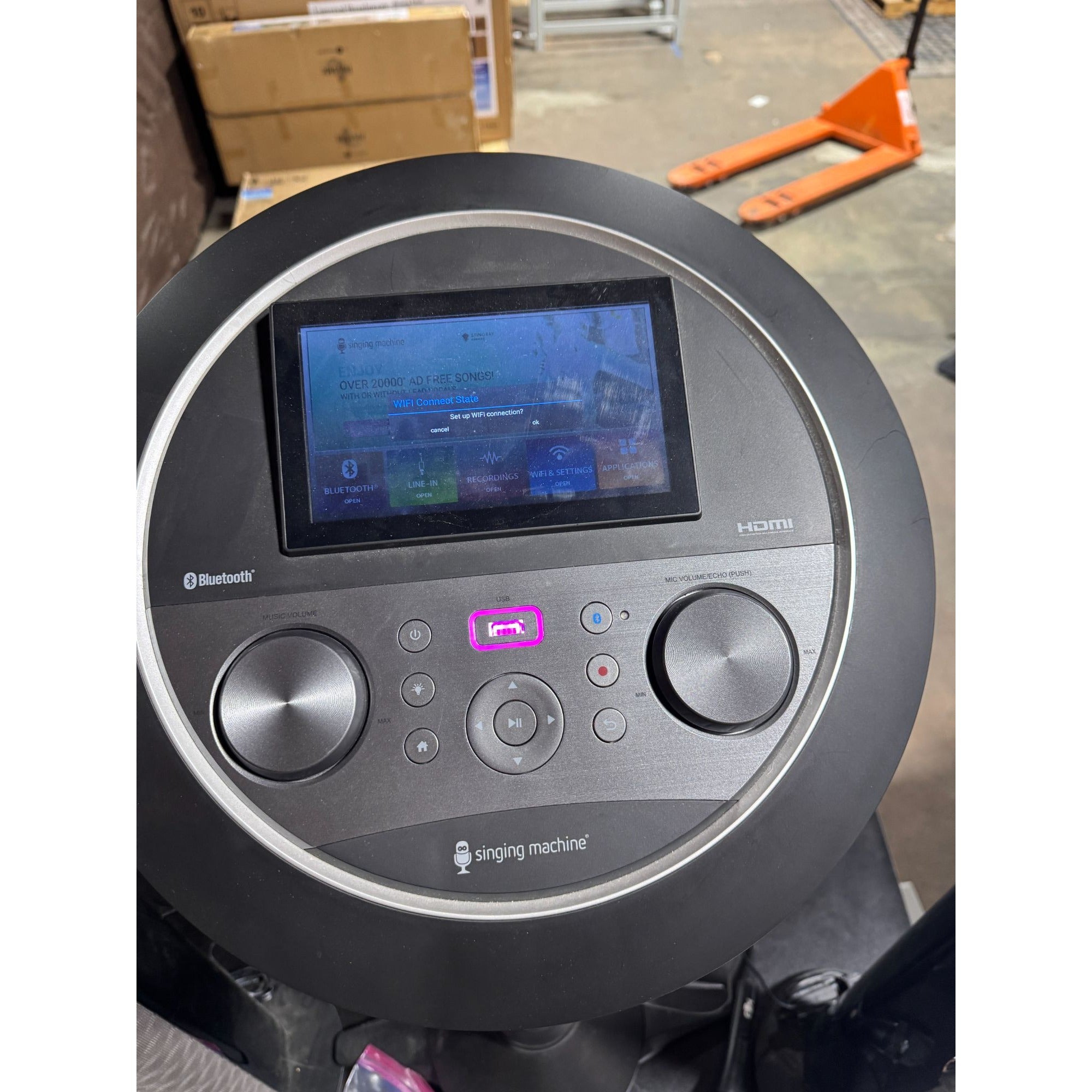 Singing Machine Premium Wi-Fi ISM1090 Karaoke System With 7 Touchscreen 2 Speakers & 2 Microphones