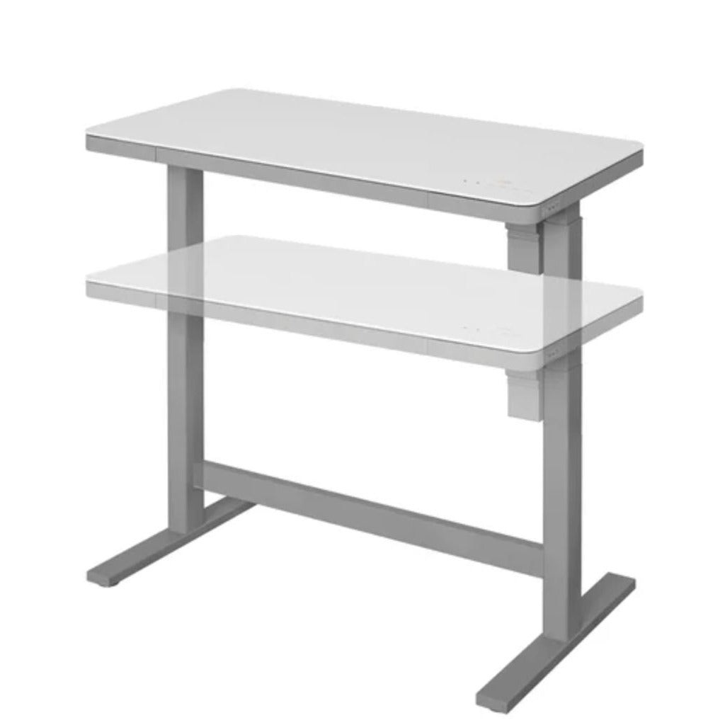 Tresanti Geller 47" Adjustable Height Desk With USB Ports & Glass Top