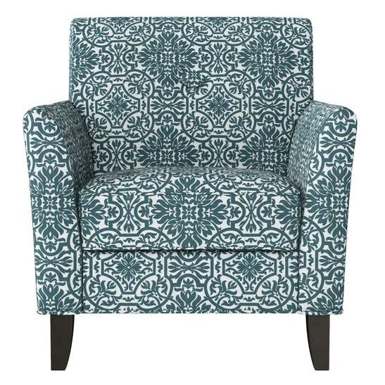 Laurens Accent Chair With Damask Pattern Upholstery Solid Wood Legs & Comfortable Foam Cushion 33" W X 32.1" D X 35.5" H