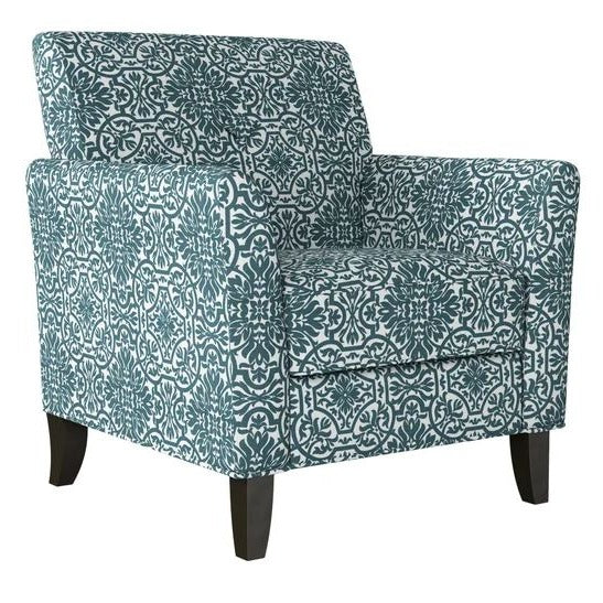 Laurens Accent Chair With Damask Pattern Upholstery Solid Wood Legs & Comfortable Foam Cushion 33" W X 32.1" D X 35.5" H