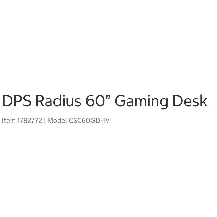 DPS Radius 60" Gaming Desk With LED Lights Carbon-Fiber Finish Cup Holder & Accessory Hook