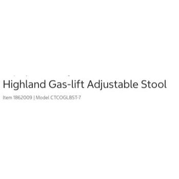 Highland Gas-Lift Adjustable Bar Stool With Gray Upholstery & Black Metal Base 360° Swivel Seat Height 25.5"-33.2" New in box