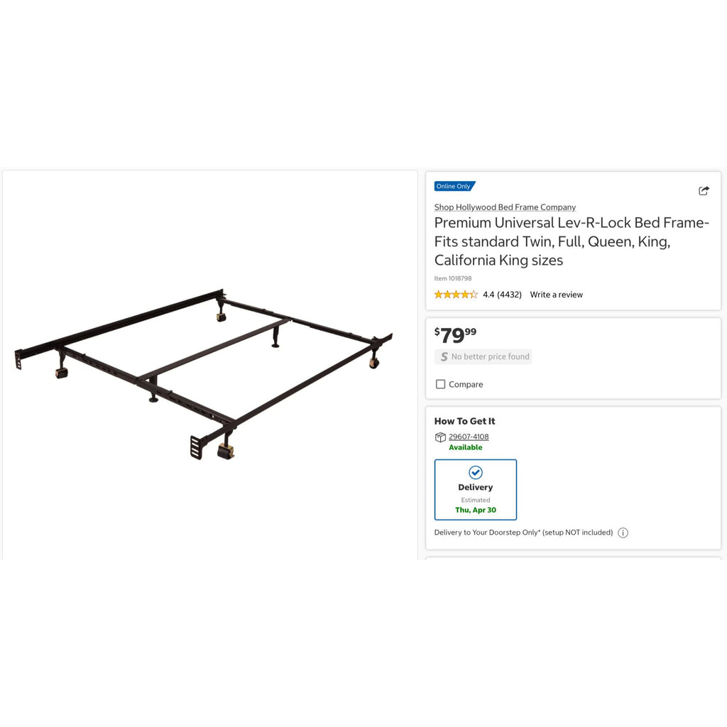 Hollywood Premium Universal Lev-R-Lock Bed Frame Adjustable