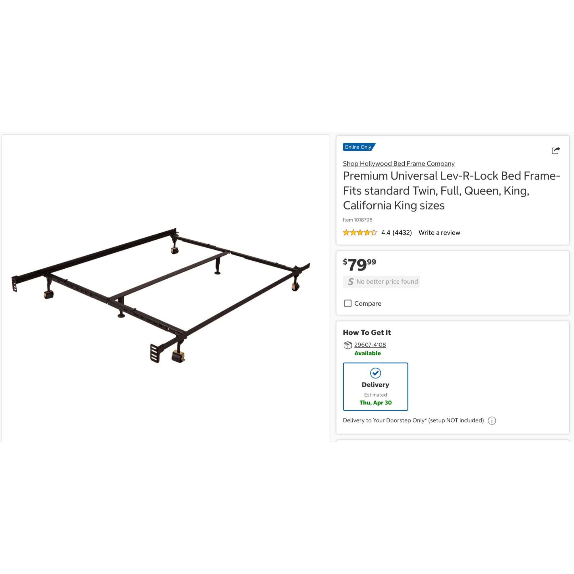 Hollywood Premium Universal Lev-R-Lock Bed Frame Adjustable