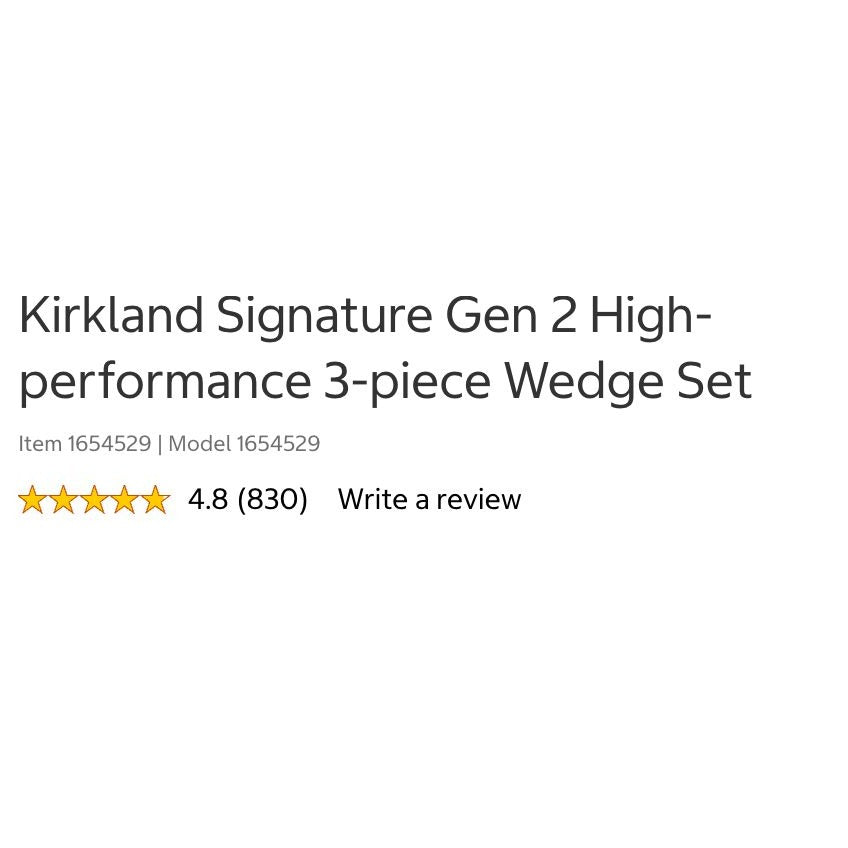 Kirkland Signature Gen 2 High-Performance 3-Piece Wedge Set 52° 56° 60° Milled Face Carbon Steel Right-Hand