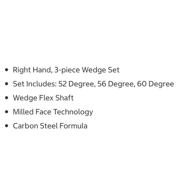 Kirkland Signature Gen 2 High-Performance 3-Piece Wedge Set 52° 56° 60° Milled Face Carbon Steel Right-Hand