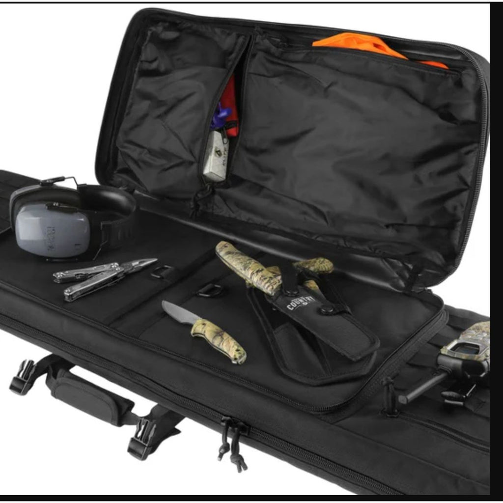 Savior Equipment American Classic 42" Double Rifle Case Black Small With Storage Pockets
