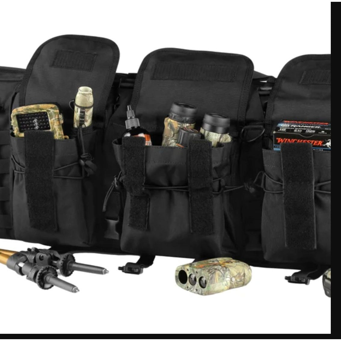 Savior Equipment American Classic 42" Double Rifle Case Black Small With Storage Pockets