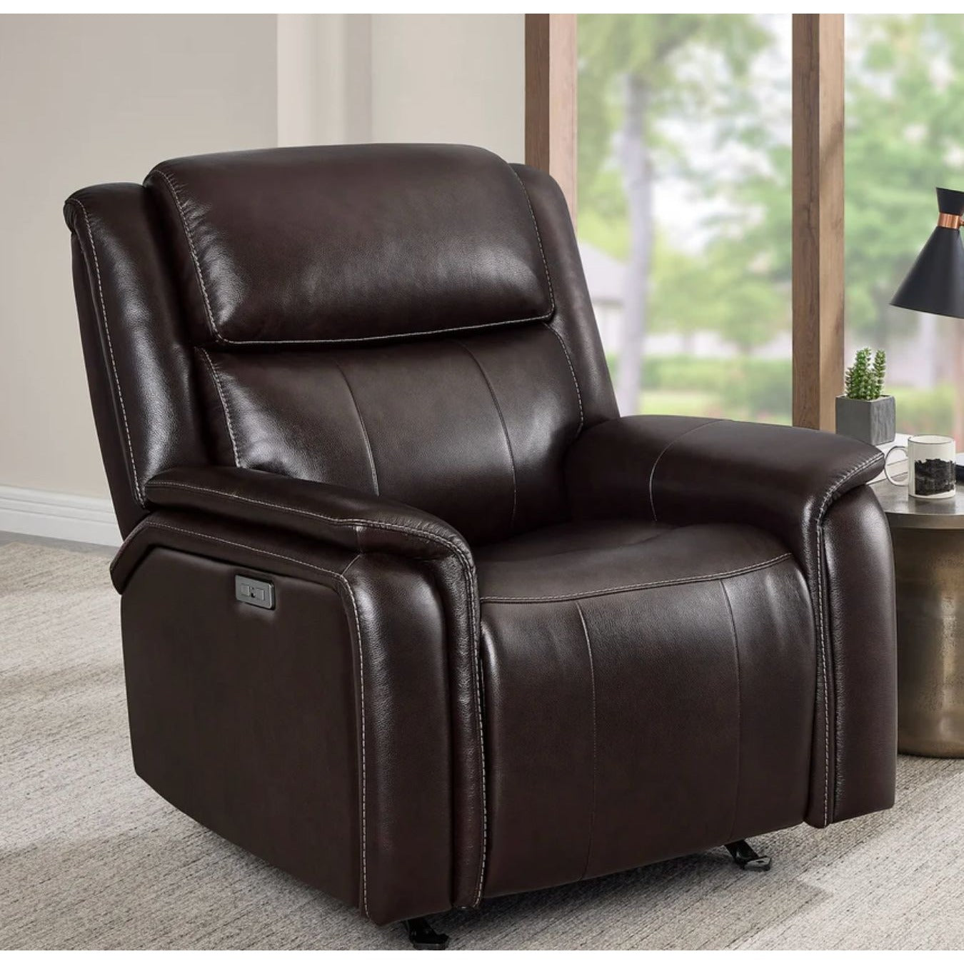 Barcalounger Bryson Leather Power Recliner W/ USB Ports