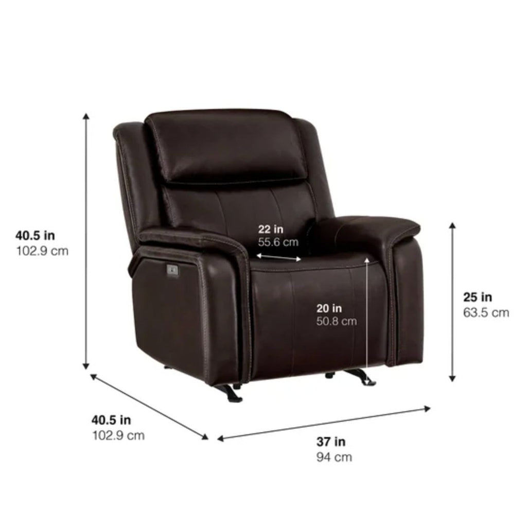 Barcalounger Bryson Leather Power Recliner W/ USB Ports