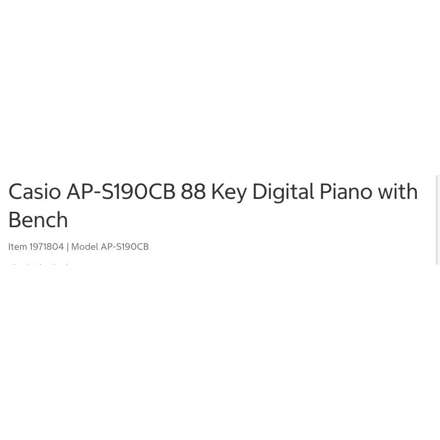Casio AP-S190CB 88 Key Digital Piano Smart Scaled