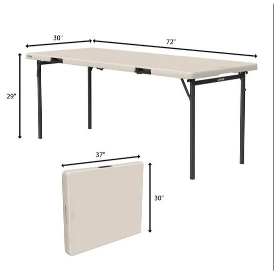 Lifetime Commercial 6 Fold-In-Half Table 2-Pack Heavy-Duty Indoor/Outdoor Use