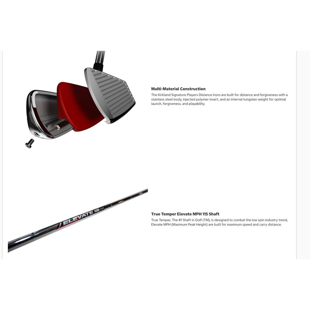 Kirkland Signature 7-Piece Iron Set Right Handed Stiff Flex True Temper Steel Shaft Players Distance
