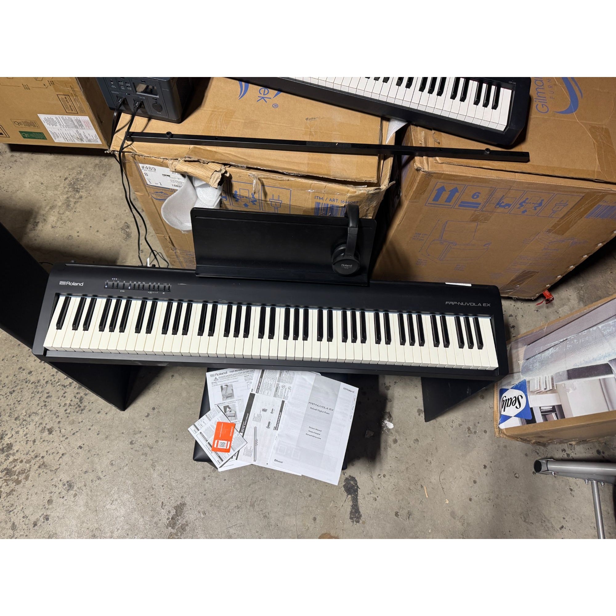 Roland FRP-Nuvola EX Digital Piano With Bluetooth MIDI 88-Keys 3-Pedal System Concert Grand Tone Piano Bench & Roland Cloud
