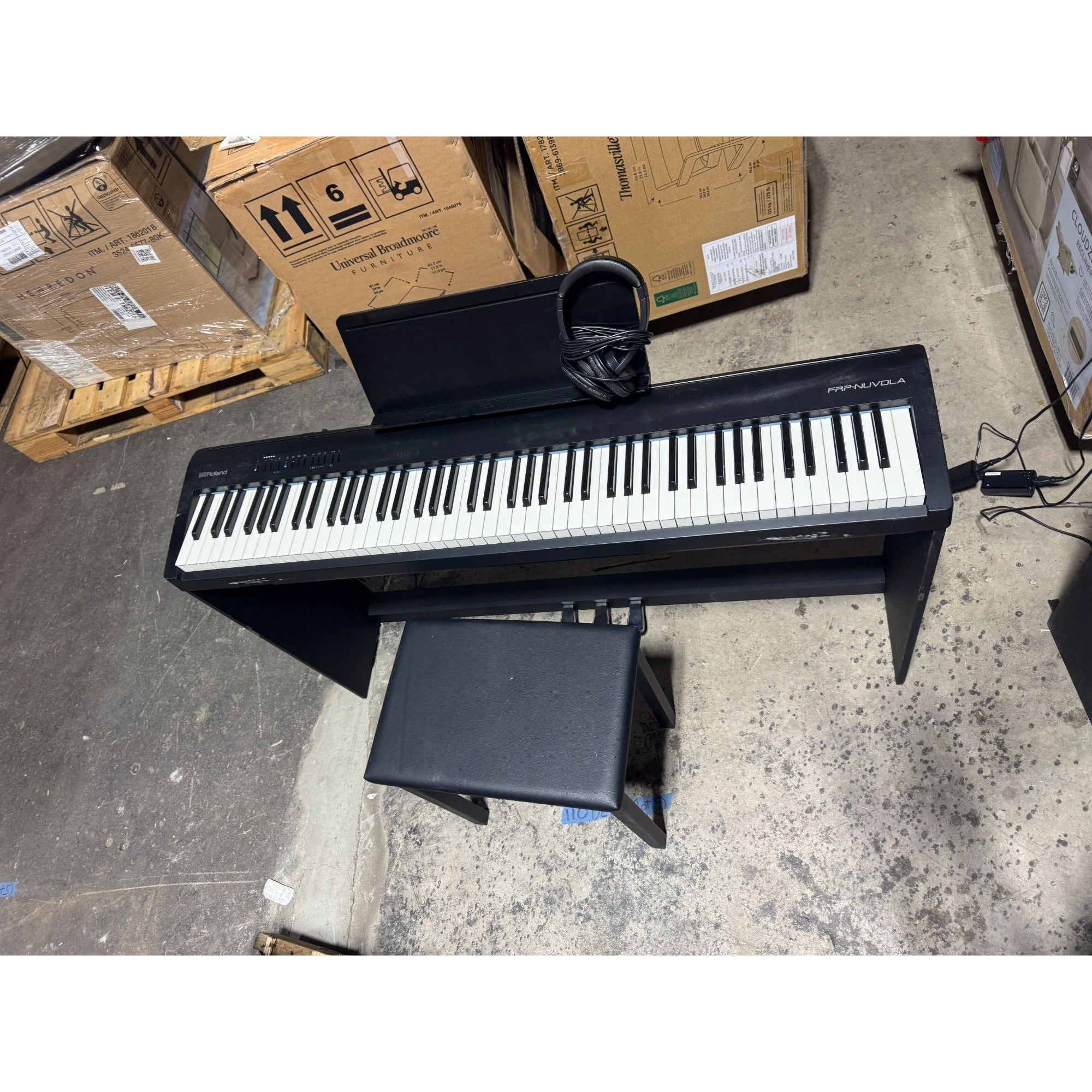 Roland FRP-Nuvola EX Digital Piano With Bluetooth MIDI 88-Keys 3-Pedal System Concert Grand Tone Piano Bench & Roland Cloud