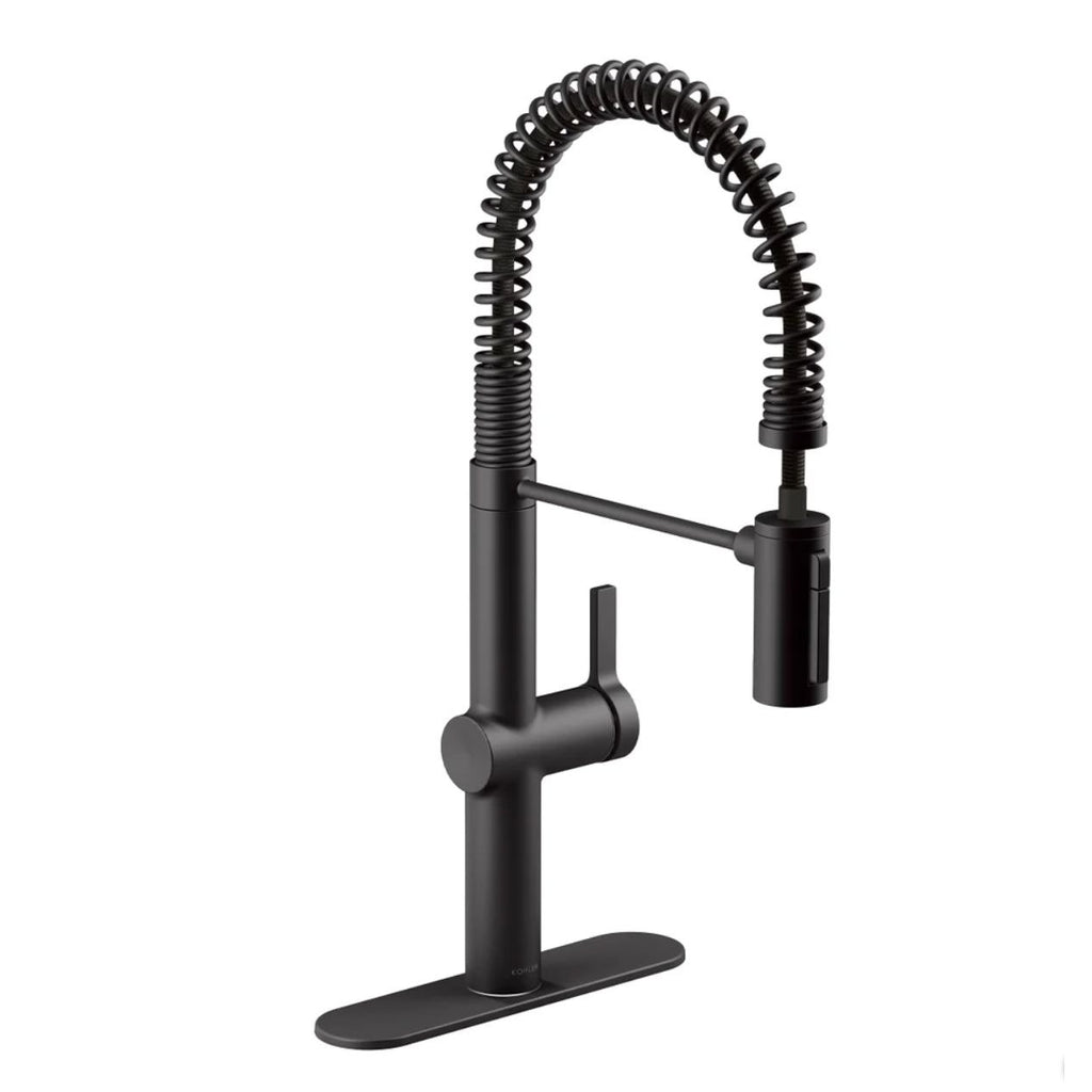 Professional Matte Black Kitchen Sink Faucet With Pull-Down Sprayer