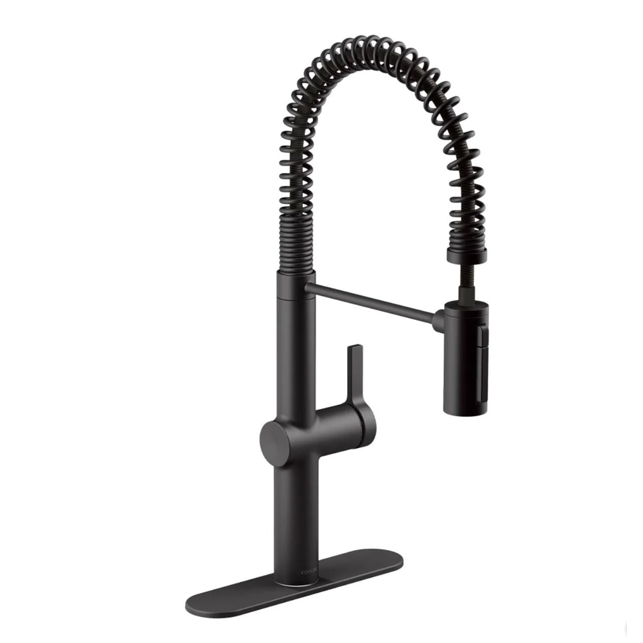 Professional Matte Black Kitchen Sink Faucet With Pull-Down Sprayer