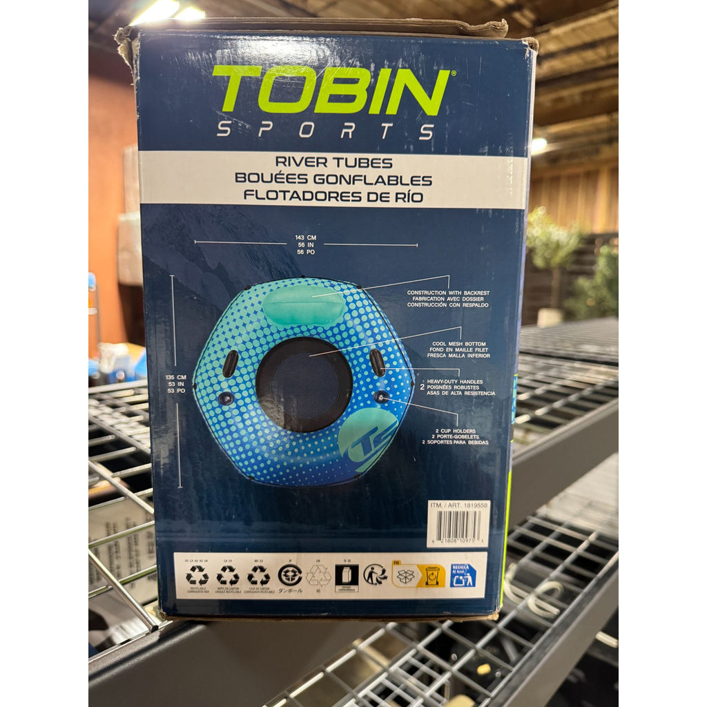 Tobin Sports Whitewater Rush 2-Pack Inflatable River Tubes With Backrest & Cup Holders