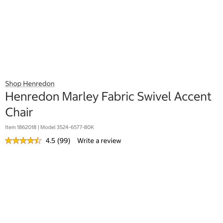 Henredon Marley Swivel Accent Chair Polyester Fabric New