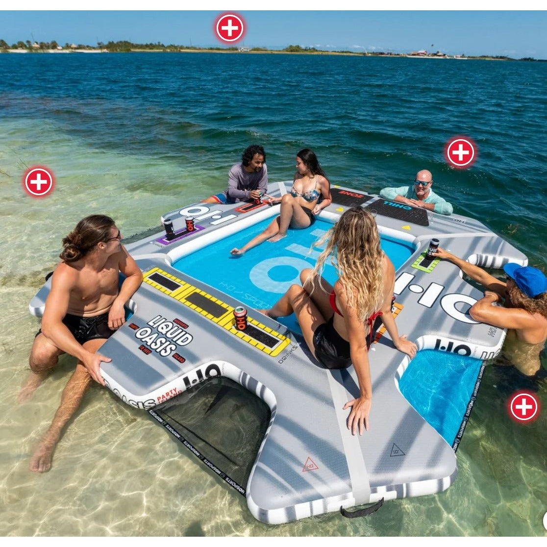 HO Sports Liquid Oasis Inflatable Island 10x10 With Pump