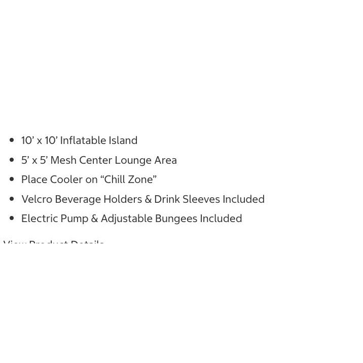 HO Sports Liquid Oasis Inflatable Island 10x10 With Pump