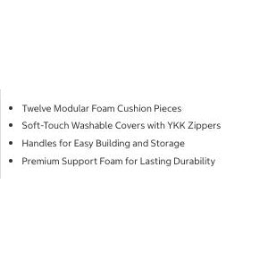 Yourigami Kids Convertible Play Fort Modular Foam Cushion Set - Dark Green With Washable Covers