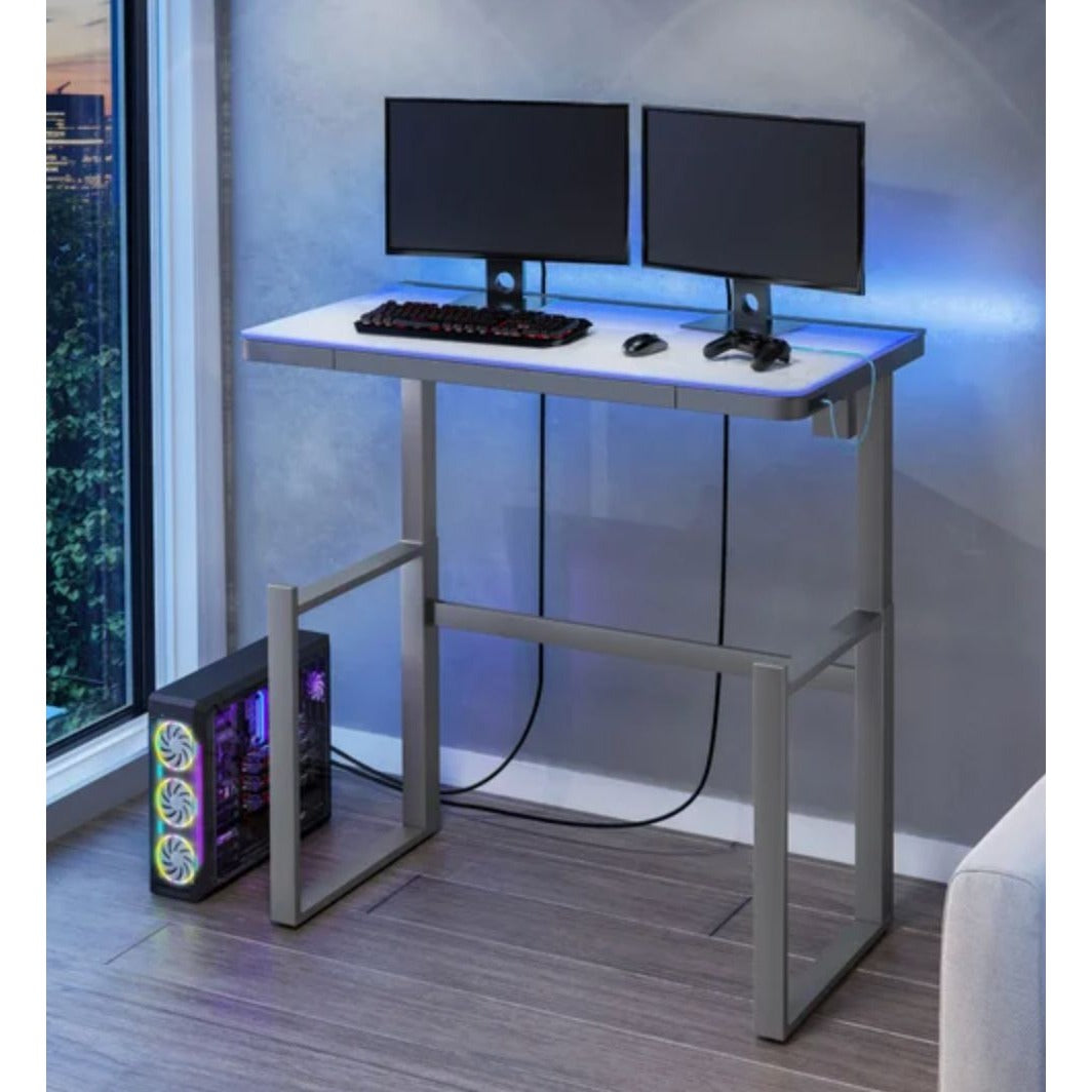 Tresanti Aurora 47” Adjustable Height Desk With LED Lighting & USB Ports