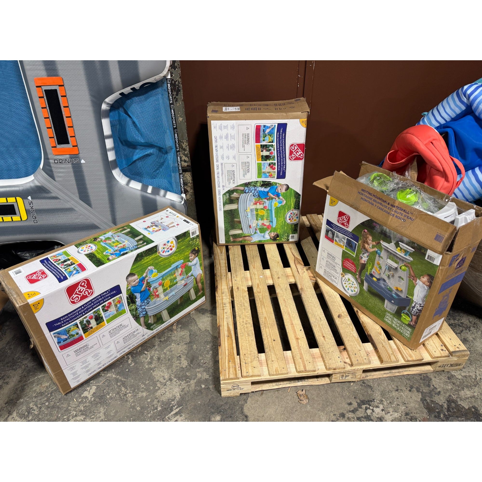 Set Of 3 Step 2 Kids Water Play Tables Includes Accessories Ages 3+ Durable Plastic Outdoor Play Sold Together Only.