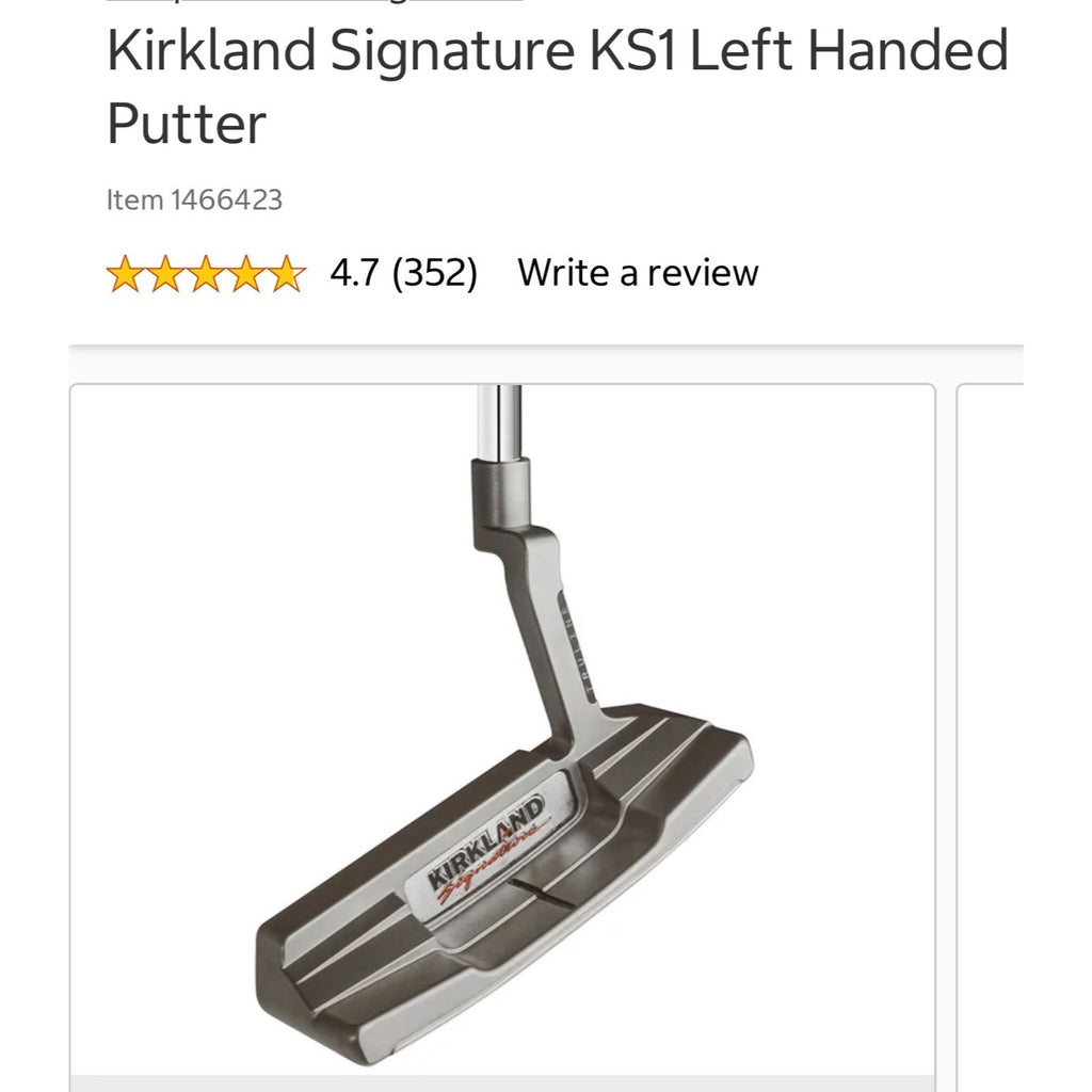 Kirkland Signature KS1 Left-Handed Putter W/ SuperStroke Grip & Headcover