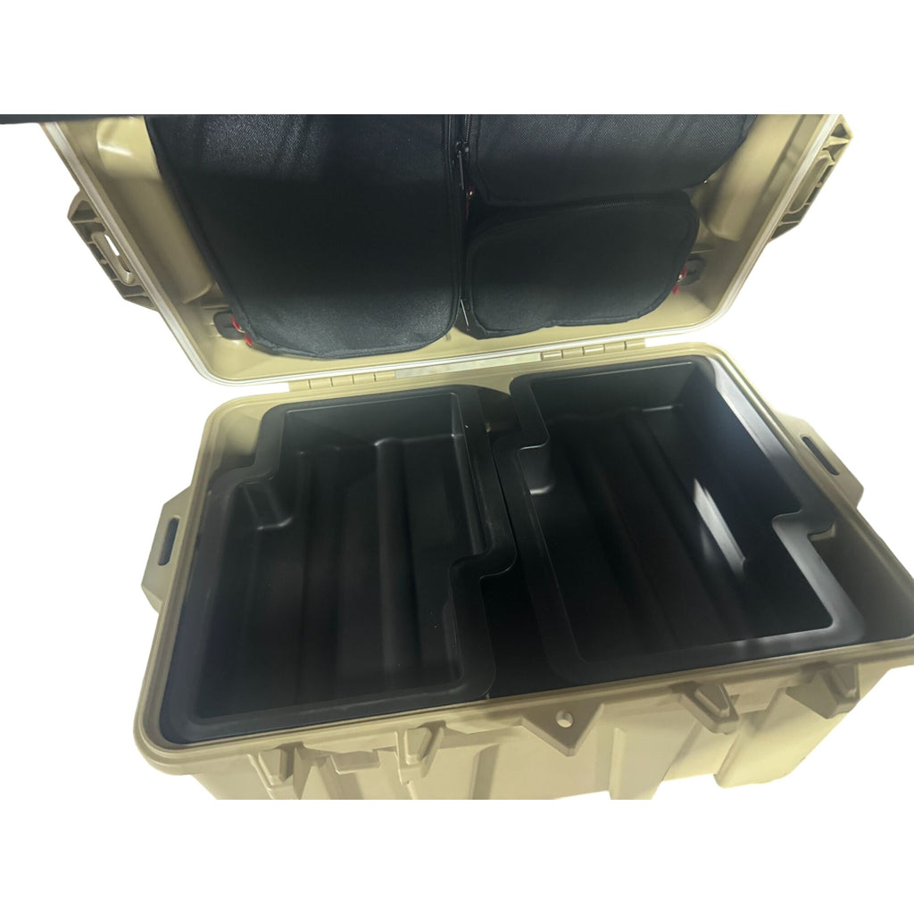 Coho Pack & Carry Box W/ Heavy Duty Latches Storage Trays Waterproof Padlock Capable Tan 14.8" W X 19" L X 11" H