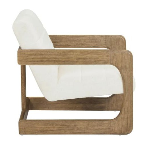 Thomasville Milland Wood Base Fabric Accent Chair With Foam Seat & Channeled Back Design 29.25" H x 25.75" W x 31" D
