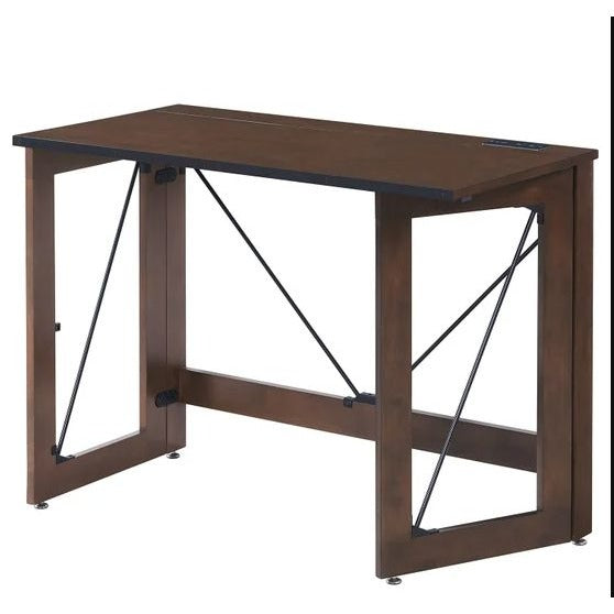 Stakmore Pre-Assembled Solid Wood Folding Desk With USB & Power Outlets