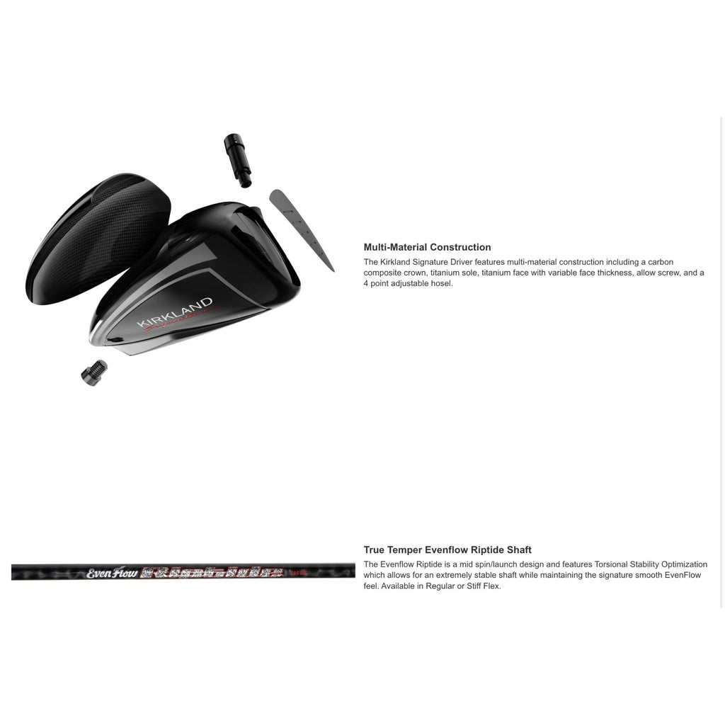 Kirkland Signature Adjustable Right Handed Golf Driver With Graphite Shaft & Headcover Regular flex